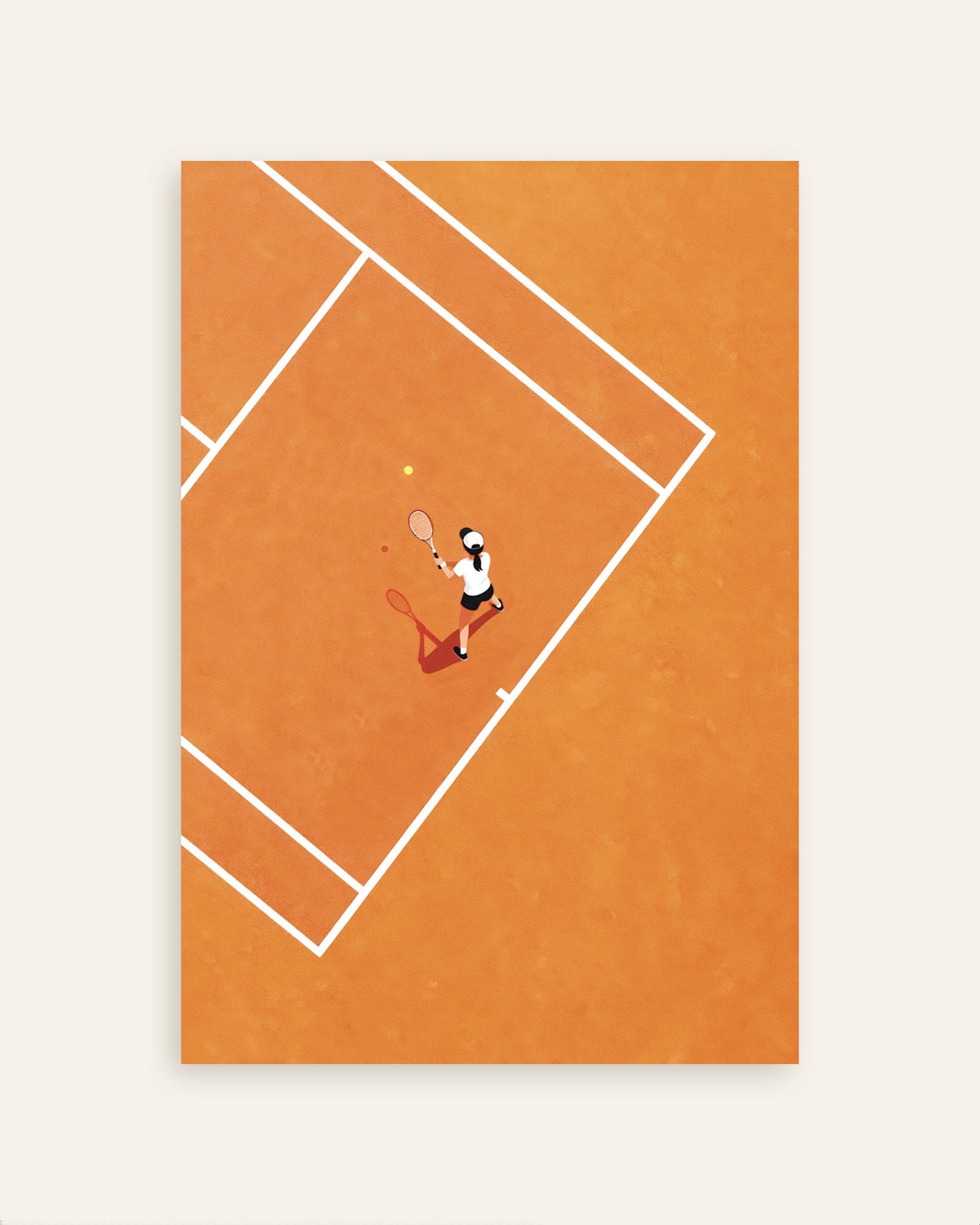 Poster of Tennis player poster – Minimal clay court art print, thumbnail