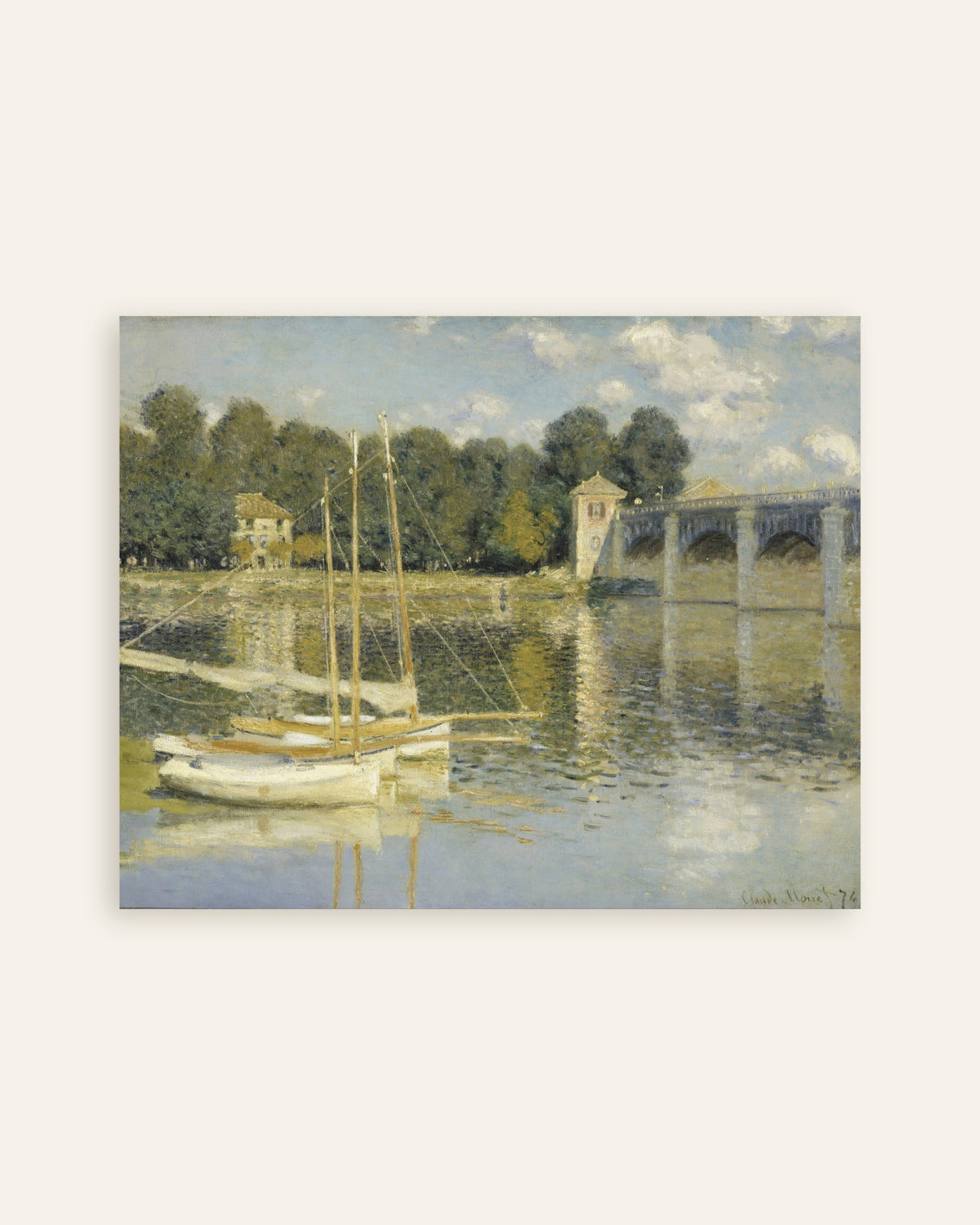 Poster Die Brücke von Argenteuil (1874) von Claude Monet, Vorschaubild