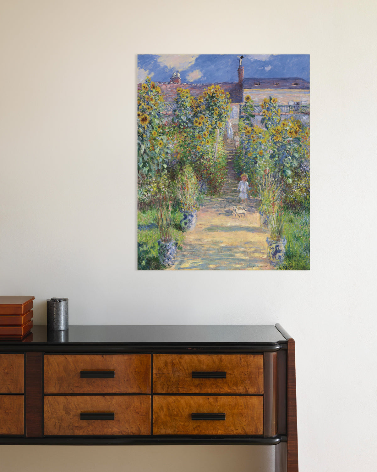 Poster Der Garten des Künstlers in Vétheuil (1881) von Claude Monet