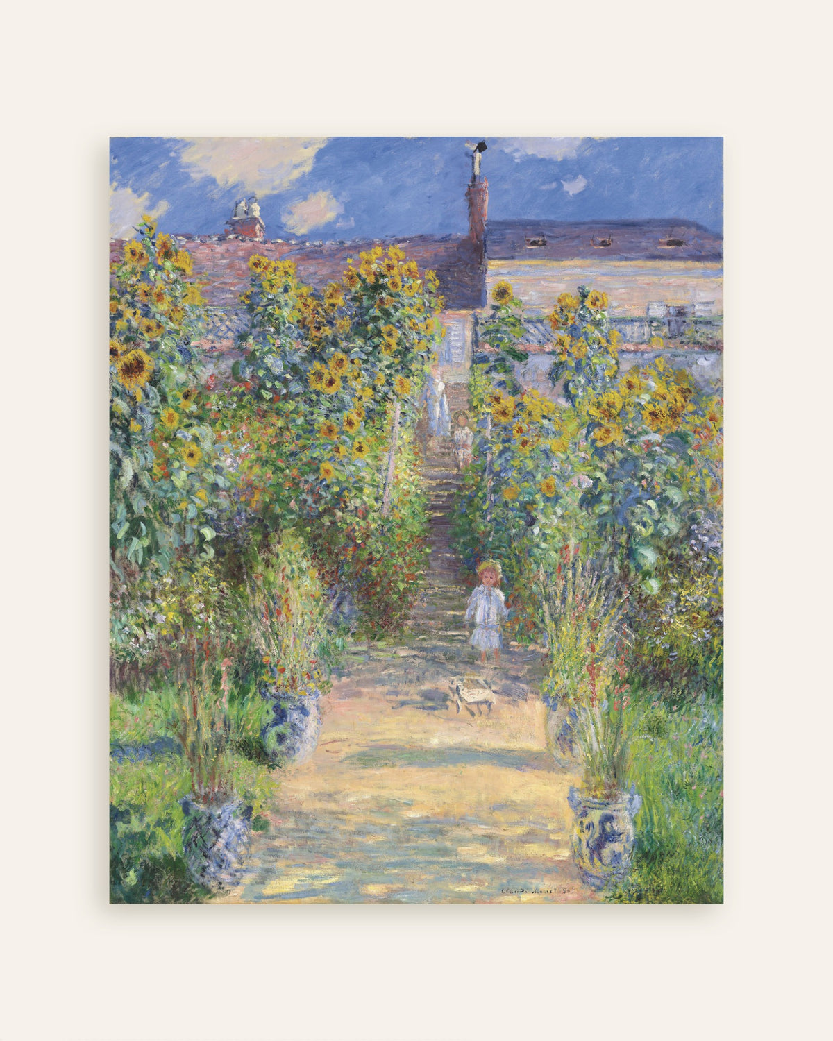 Poster Der Garten des Künstlers in Vétheuil (1881) von Claude Monet, Vorschaubild
