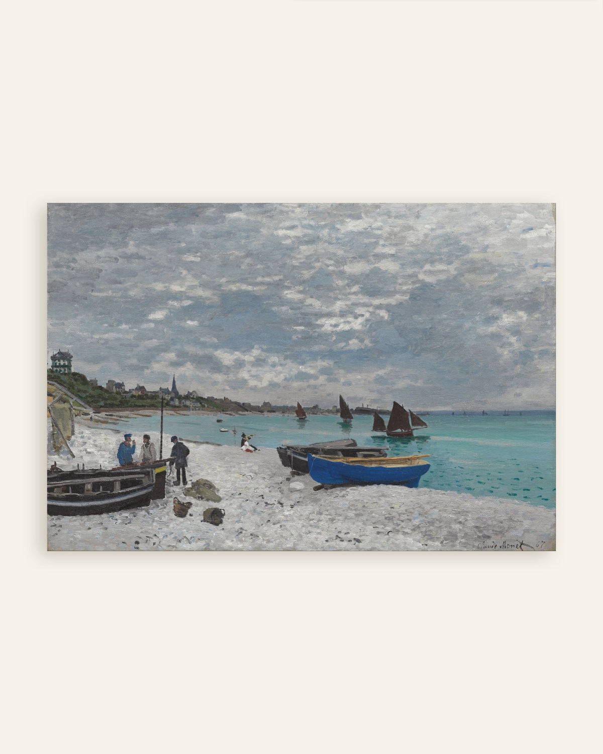 Poster Der Strand von Sainte-Adresse (1867) von Claude Monet, Vorschaubild