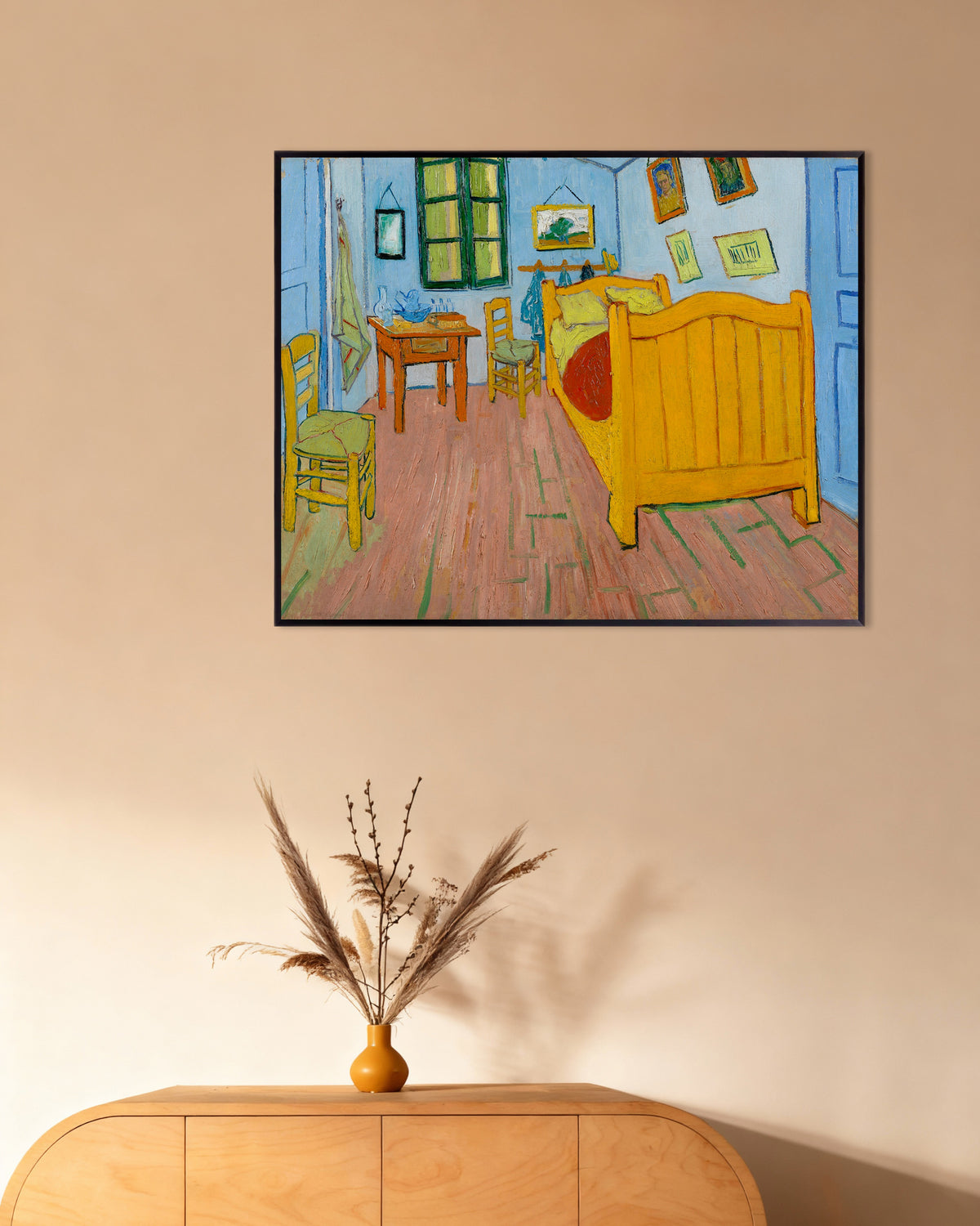 Poster Das Schlafzimmer (1888) von Vincent van Gogh, mit Metallrahmen