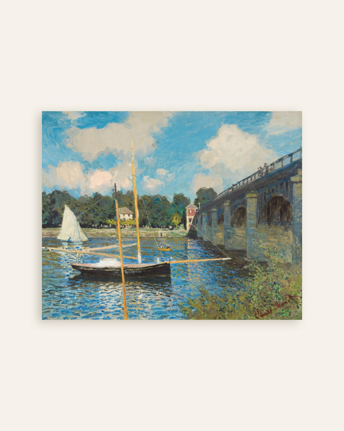 Poster Die Brücke bei Argenteuil (1874) von Claude Monet, Vorschaubild