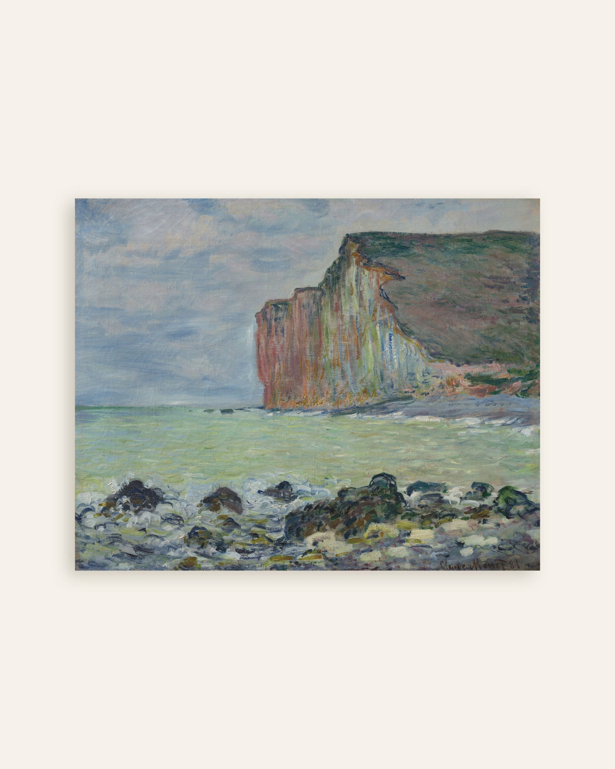 Poster Die Klippe bei Les Petites-Dalles (1881) von Claude Monet, Vorschaubild
