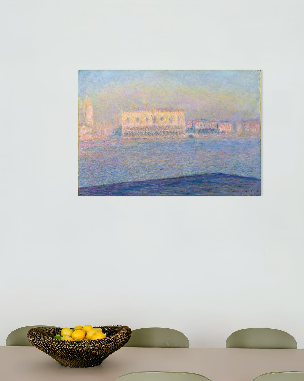 Poster Der Dogenpalast von San Giorgio Maggiore aus gesehen (1908) von Claude Monet