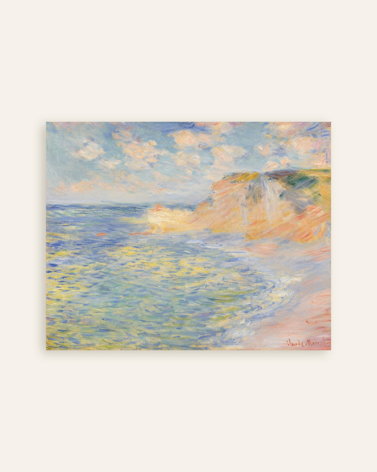 Poster Die Falaise d'Amont, Étretat (1885) von Claude Monet, Vorschaubild
