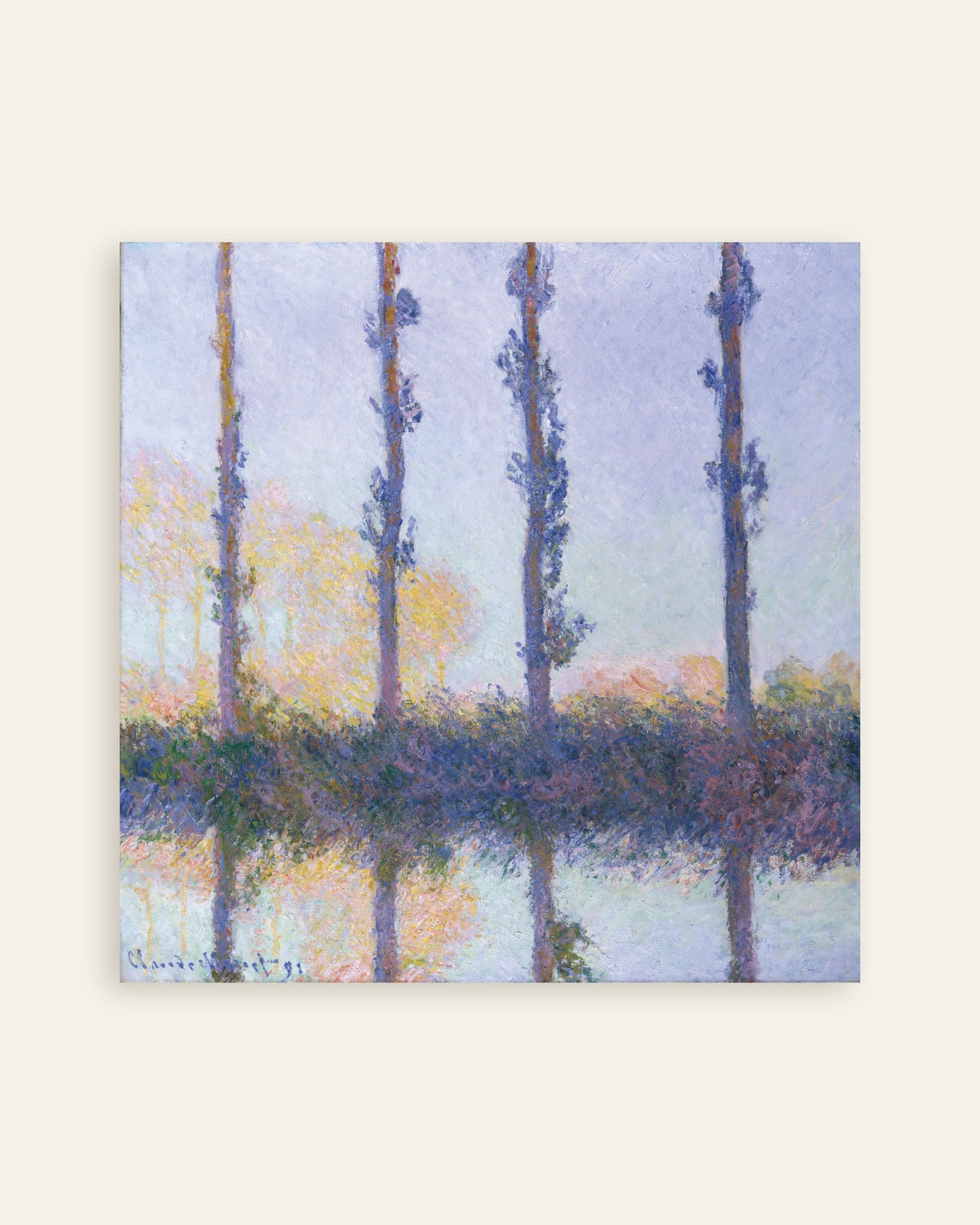 Poster Die vier Bäume (1891) von Claude Monet, Vorschaubild