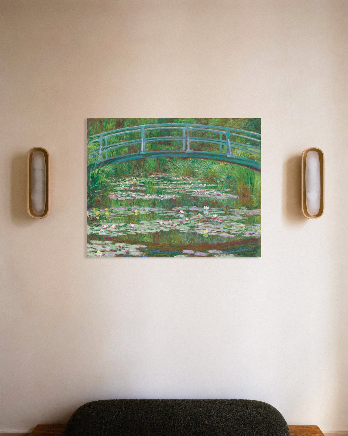 Poster Die japanische Brücke (1899) von Claude Monet