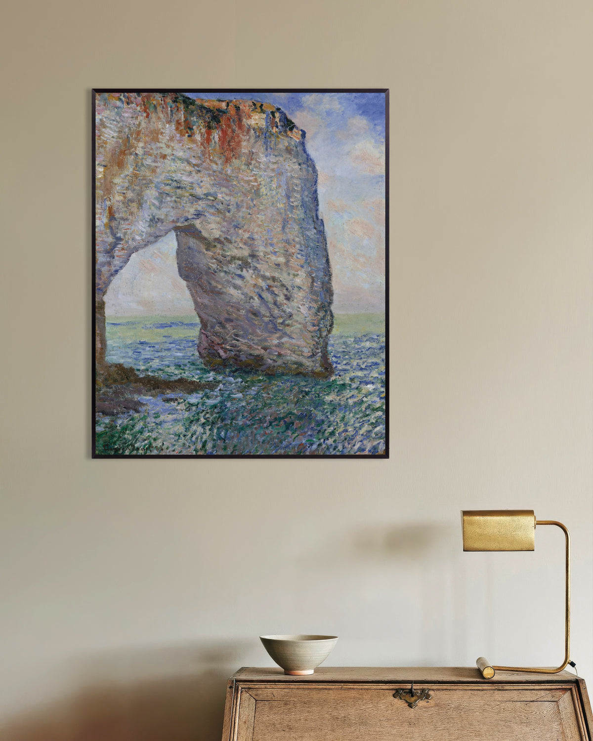 Poster Die Manneporte bei Étretat (1886) von Claude Monet mit Metallrahmen