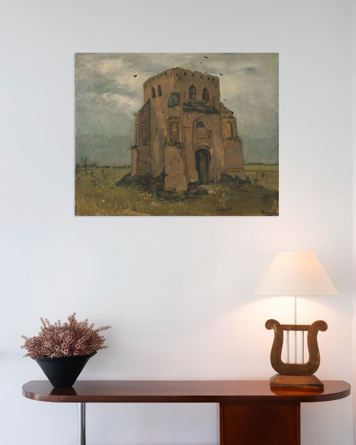 Poster von Der alte Kirchturm von Nuenen (1885) von Vincent van Gogh