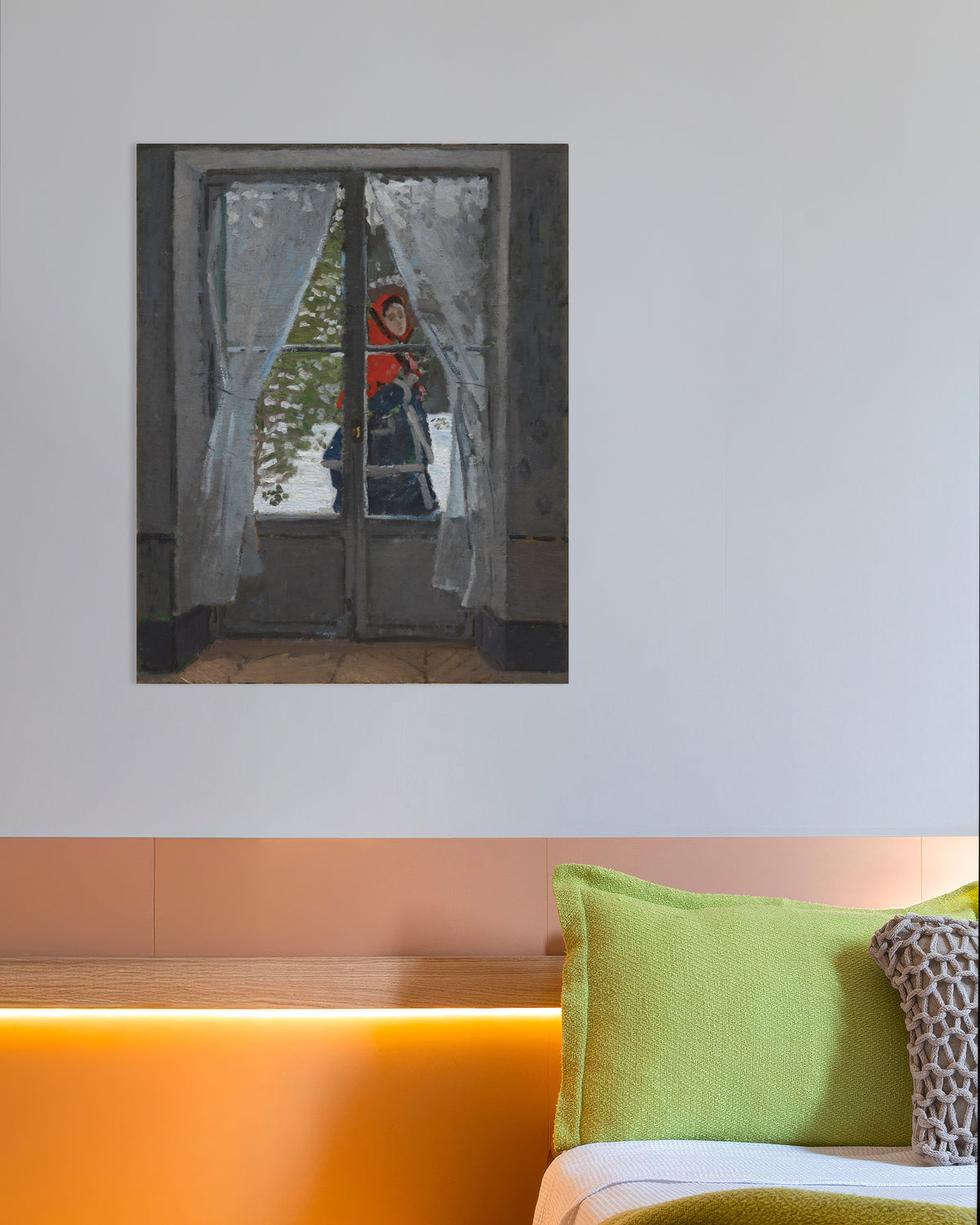 Poster Das rote Kopftuch (um 1868–1873) von Claude Monet