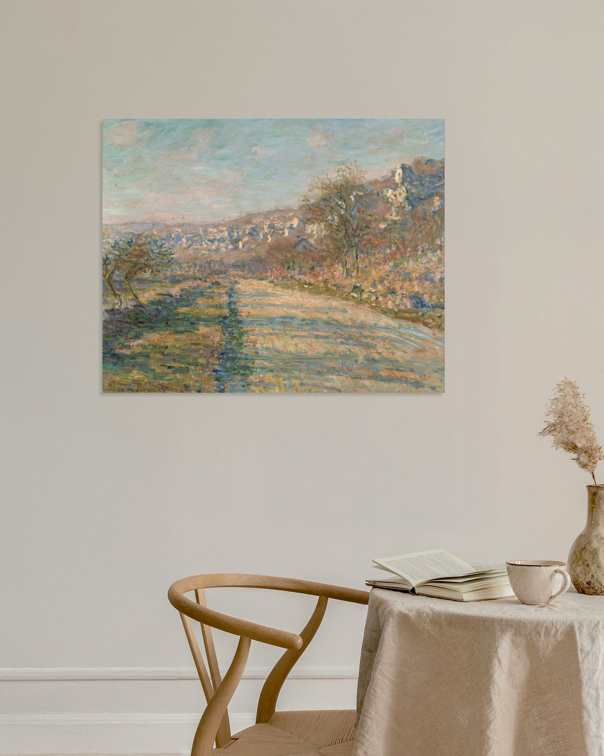 Poster Die Straße nach La Roche-Guyon (1880) von Claude Monet