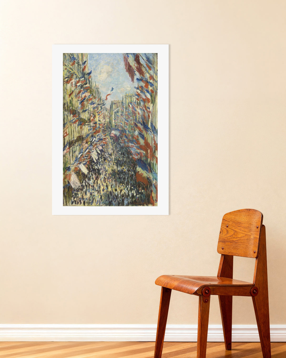 Poster Die Rue Montorgueil in Paris, Fest des 30. Juni 1878 von Claude Monet