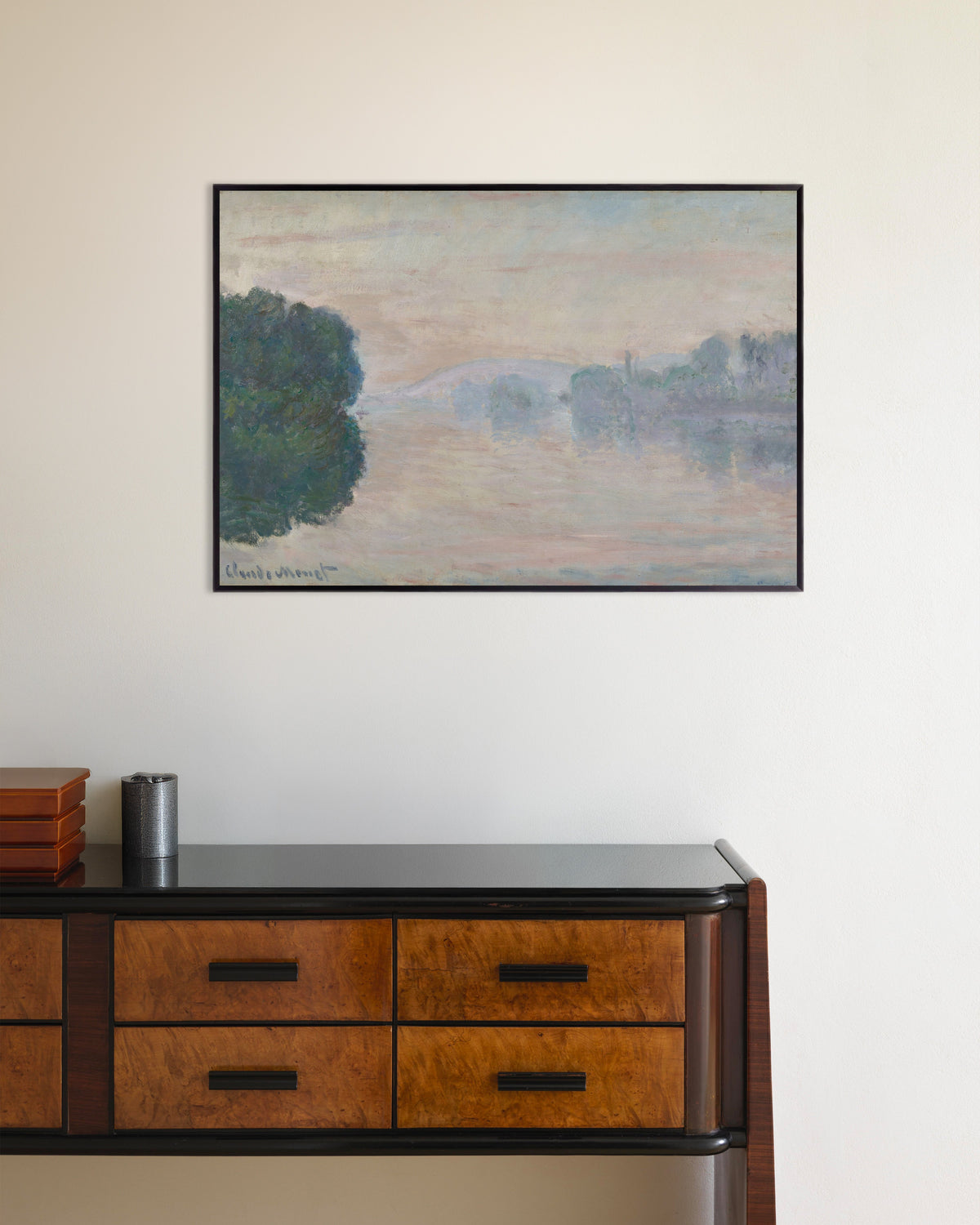 Poster Die Seine im Nebel (1894) von Claude Monet mit Metallrahmen