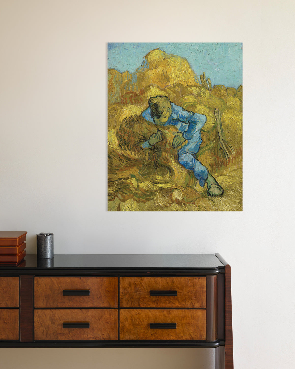 Poster von Der Garbenbinder, nach Millet (1889) von Vincent van Gogh
