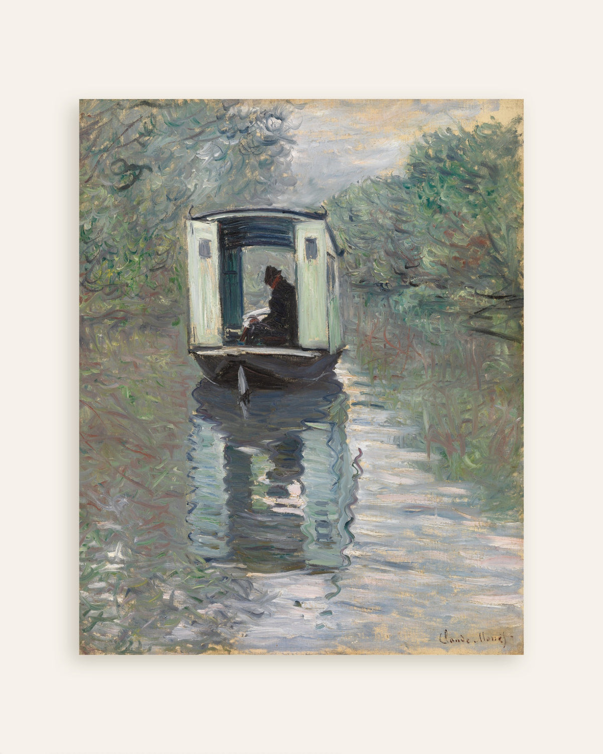 Poster Das Atelierboot (1876) von Claude Monet, Vorschaubild