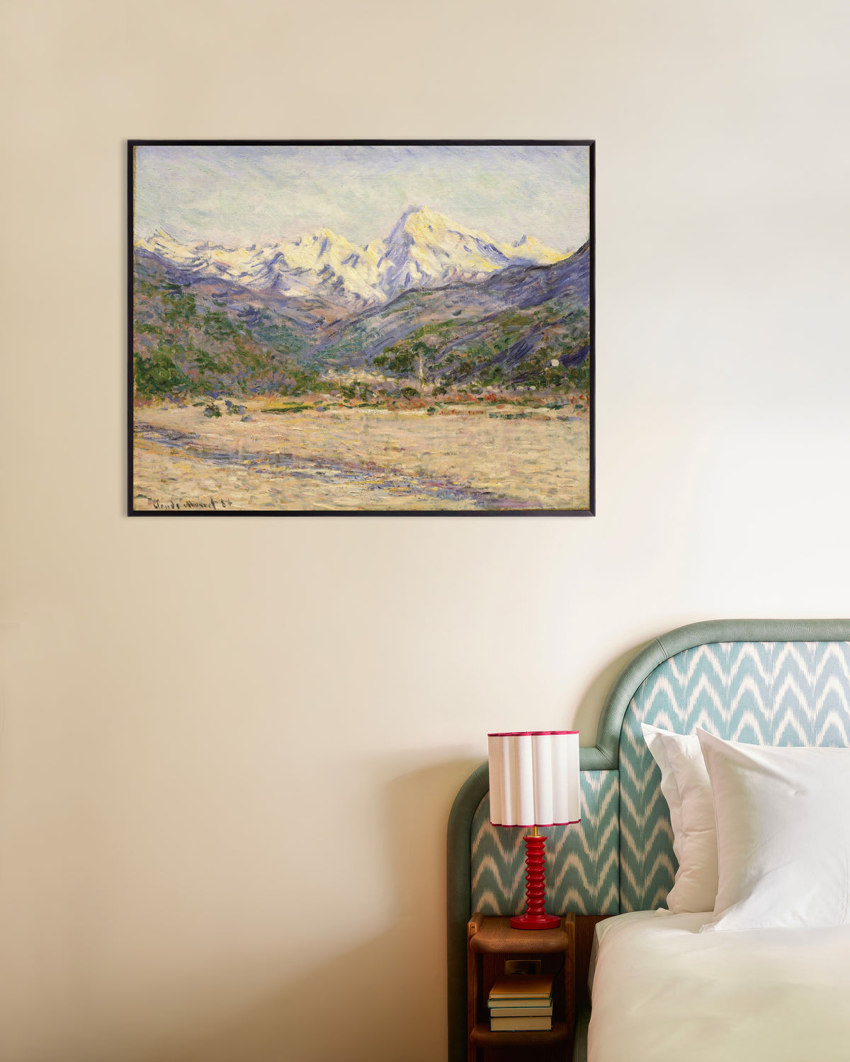 Poster Das Tal der Nervia (1884) von Claude Monet mit Metallrahmen
