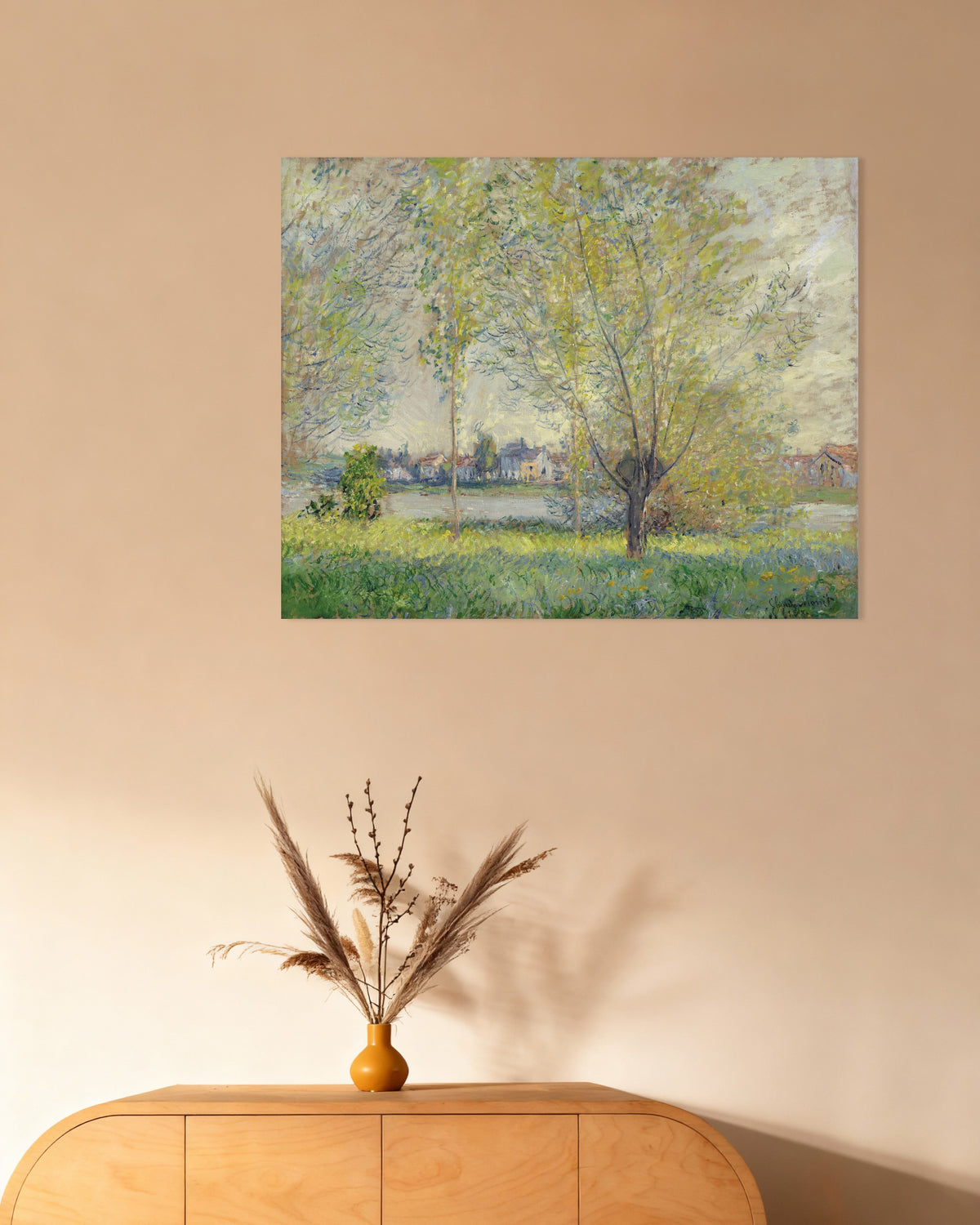 Poster Die Weiden (1880) von Claude Monet