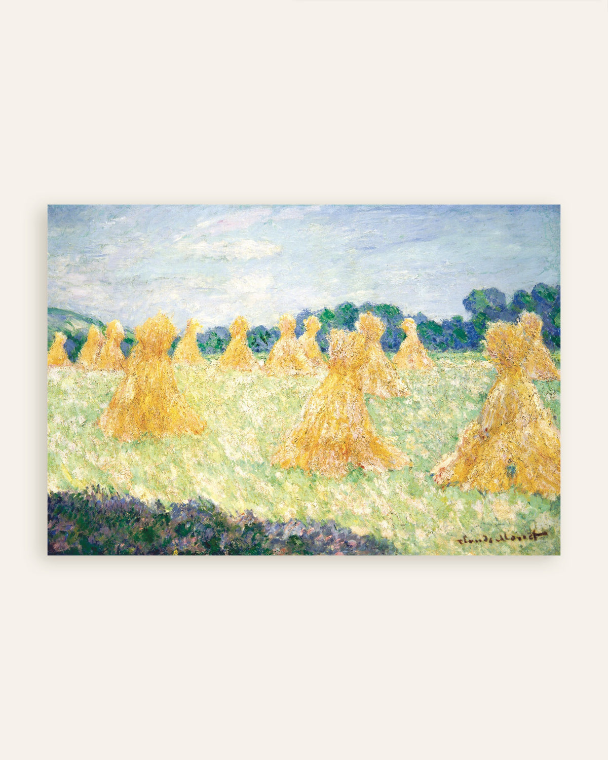 Poster Die jungen Damen von Giverny, Sonneneffekt (1894) von Claude Monet, Vorschaubild