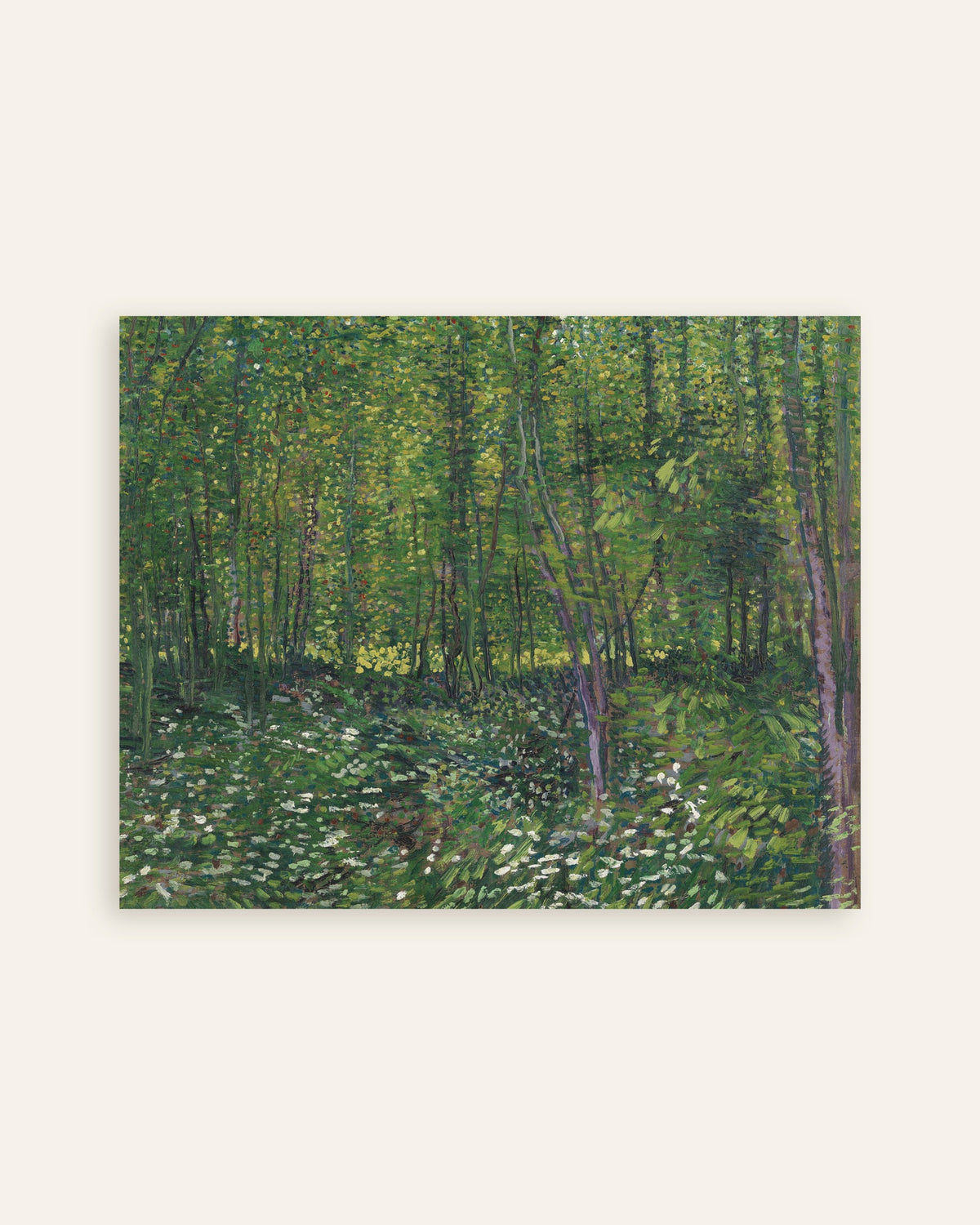 Poster mit Bäume und Unterholz (1887) von Vincent van Gogh, als Miniaturansicht