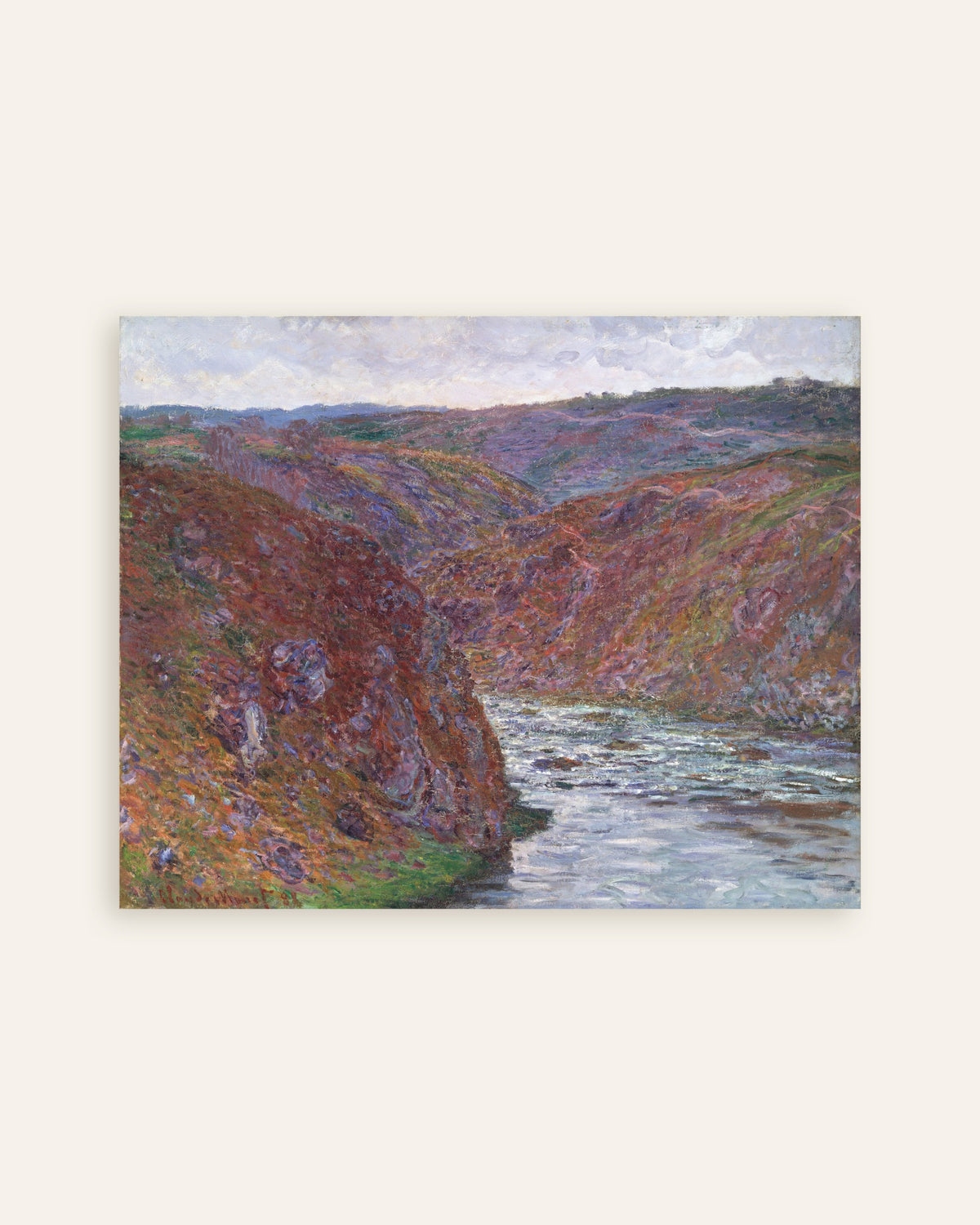 Poster Das Tal der Creuse, grauer Tag (1889) von Claude Monet, Vorschaubild