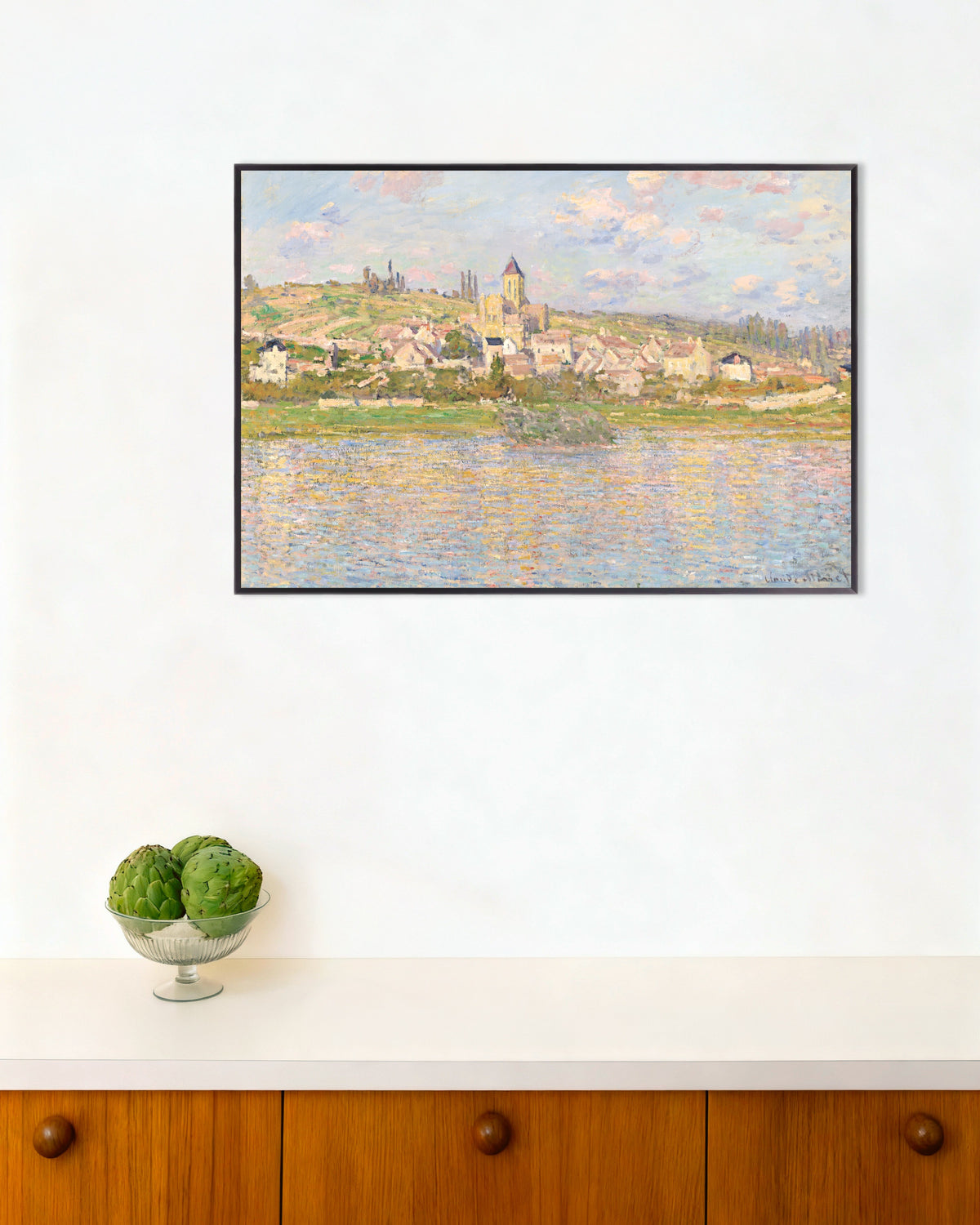 Poster Vétheuil von Claude Monet mit Metallrahmen