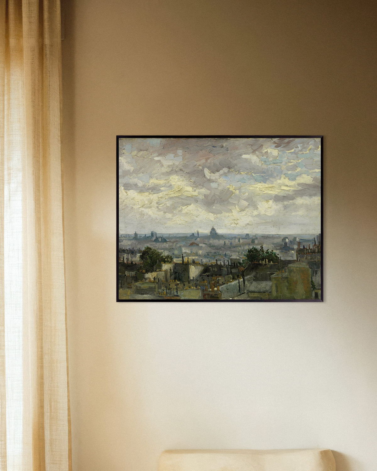 Poster von Ansicht von Paris (1886) von Vincent van Gogh mit Metallrahmen