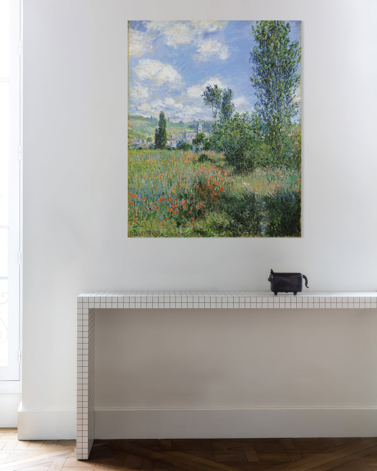 Poster Blick auf Vétheuil (1880) von Claude Monet