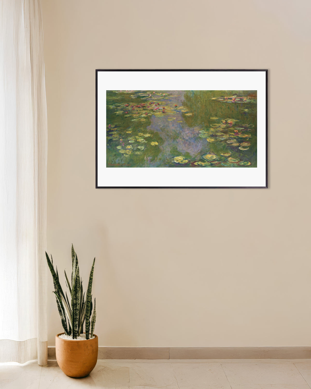 Poster Seerosen (1919) von Claude Monet mit Metallrahmen