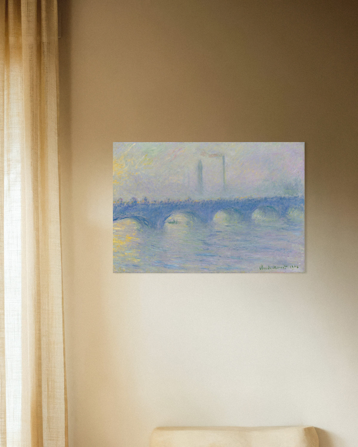 Poster Waterloo Bridge, Nebeleffekt (1904) von Claude Monet