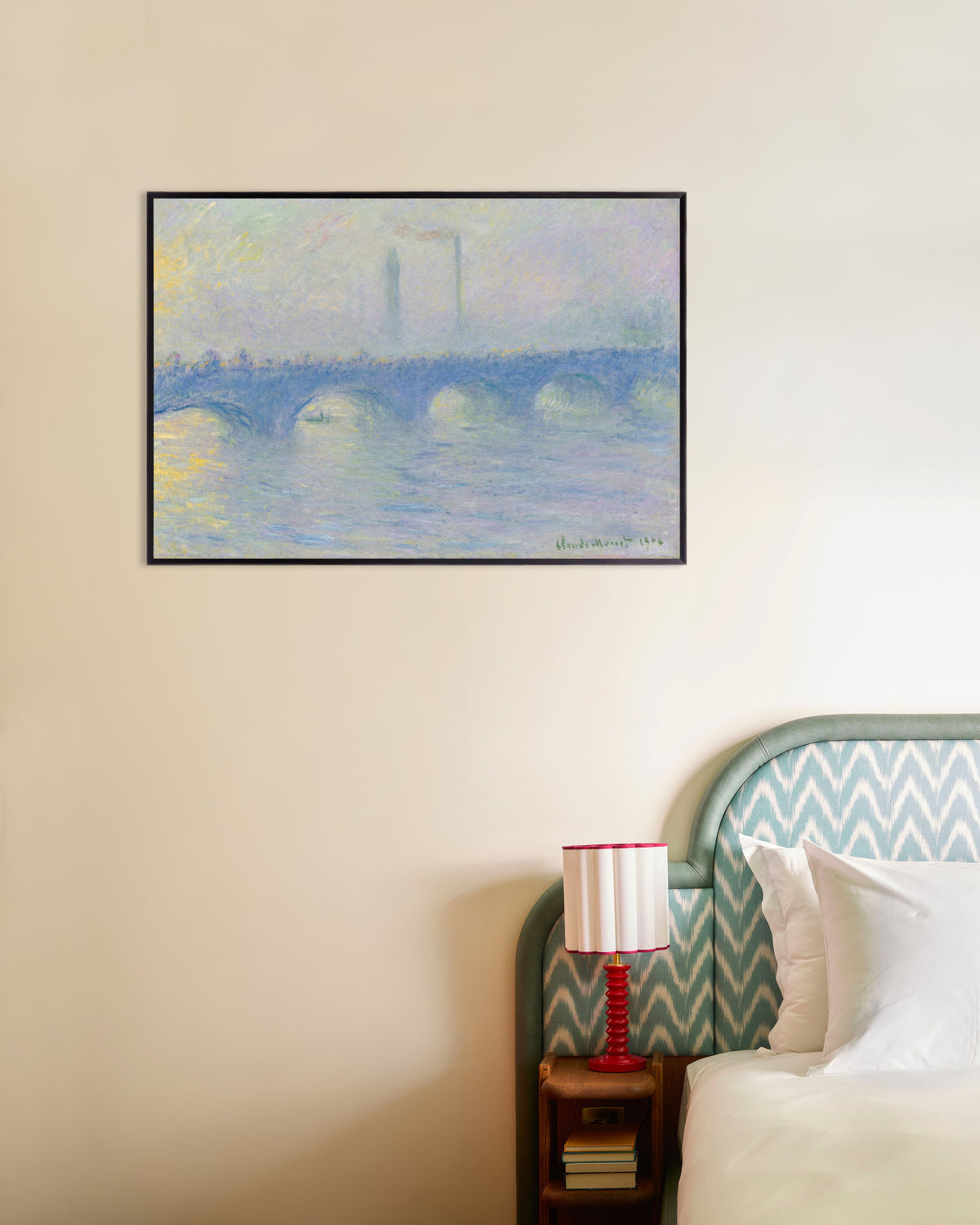Poster Waterloo Bridge, Nebeleffekt (1904) von Claude Monet mit Metallrahmen