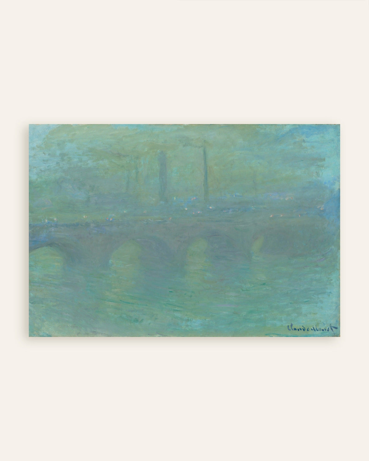 Poster Waterloo Bridge, London, in der Abenddämmerung (1904) von Claude Monet, Vorschaubild