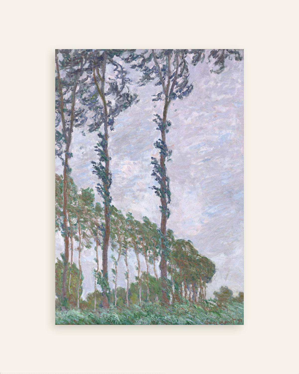 Poster Pappeln, Windeffekt (1891) von Claude Monet, Vorschaubild