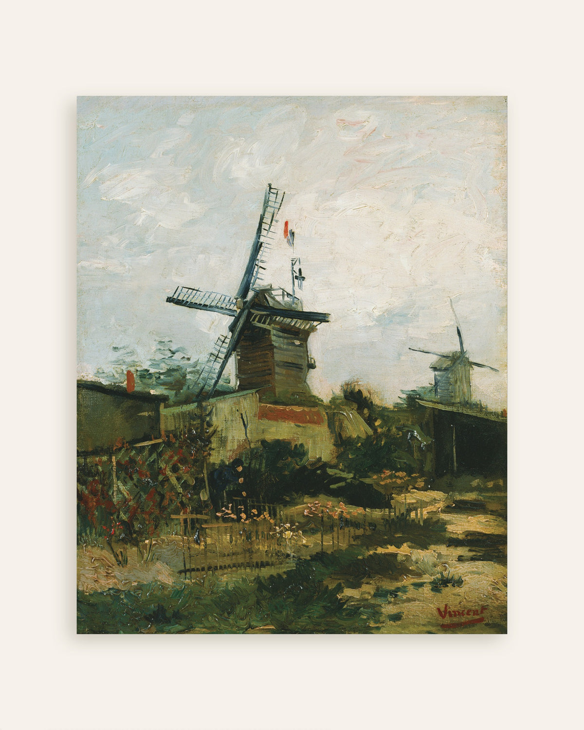 Poster „Windmühlen auf dem Montmartre (1886) von Vincent van Gogh“, Miniaturansicht