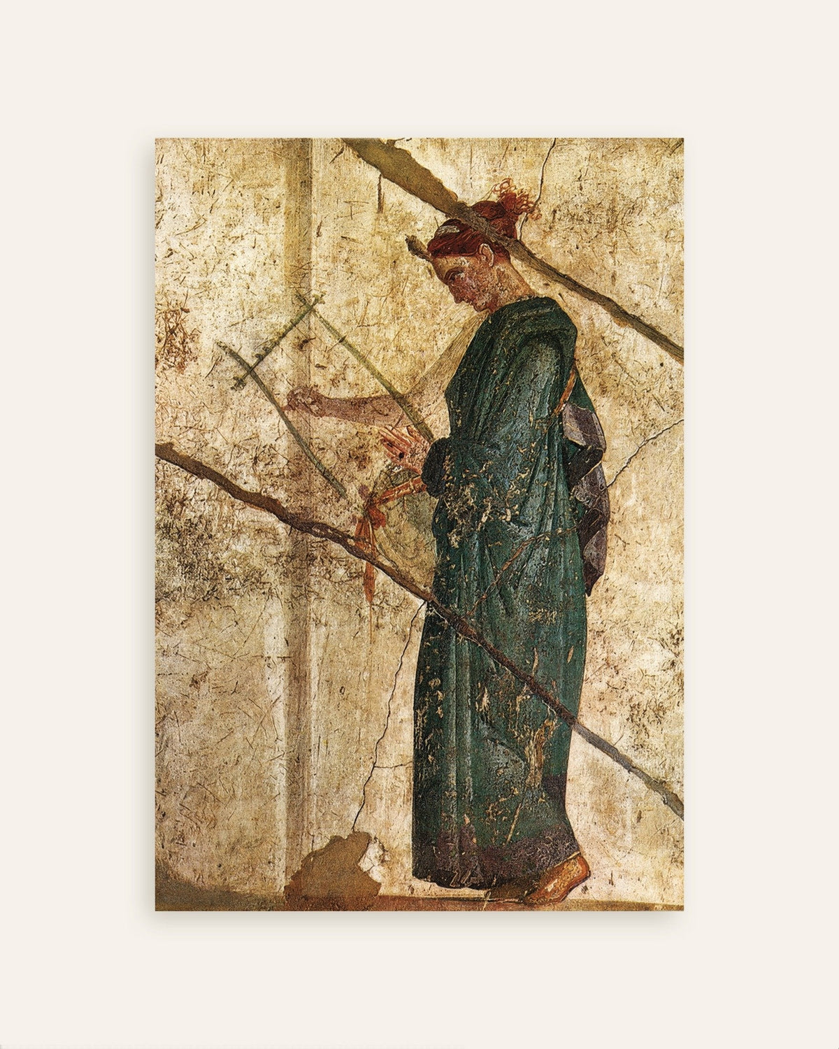 Poster mit dem römischen Fresko der Frau mit Lyra