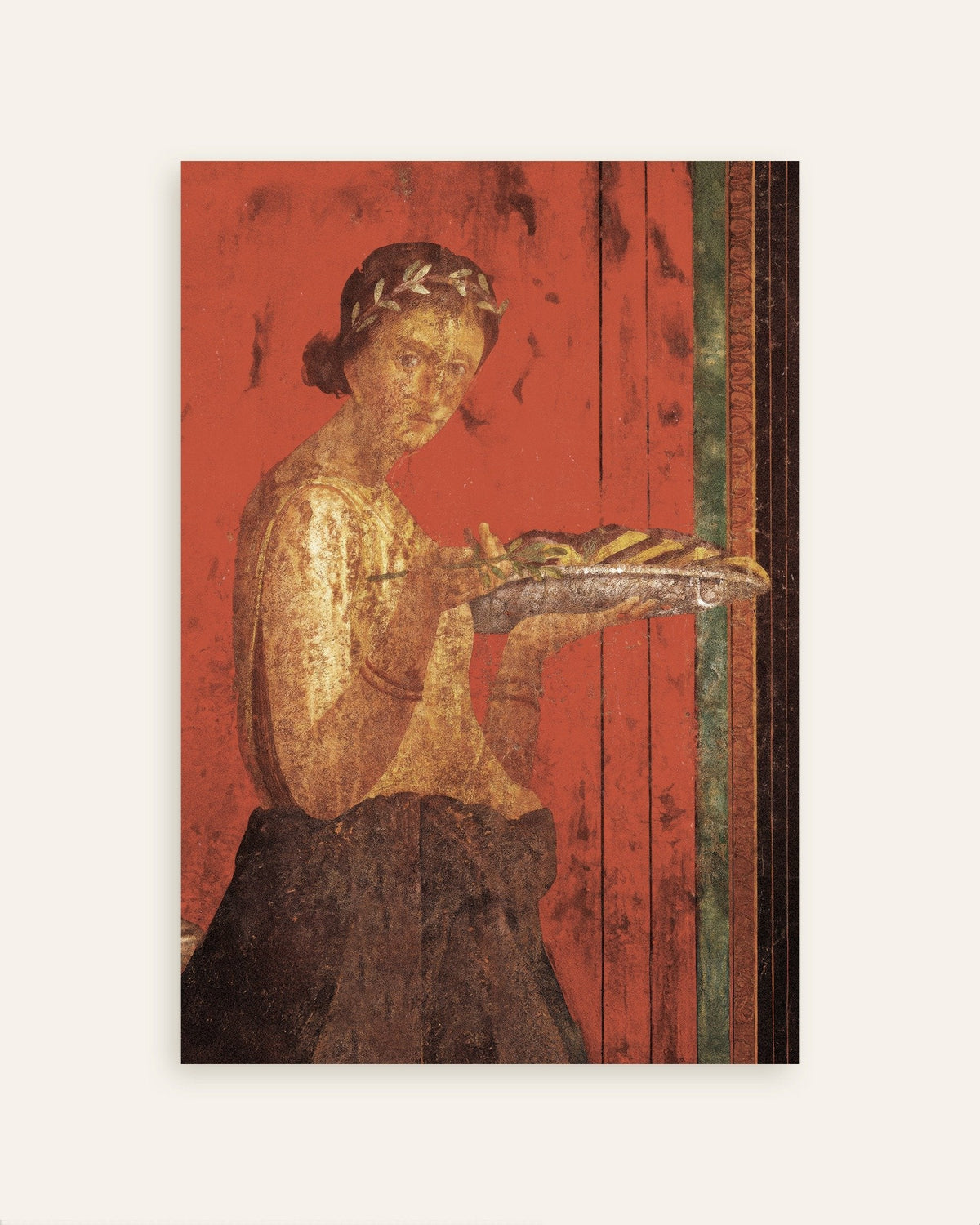 Poster mit dem Fresko der Frau mit Lorbeerkranz aus Pompeji