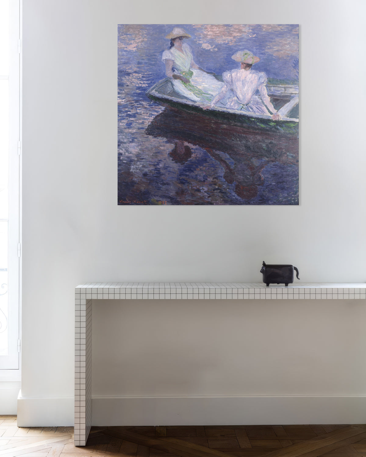 Poster Junge Mädchen im Boot (1887) von Claude Monet