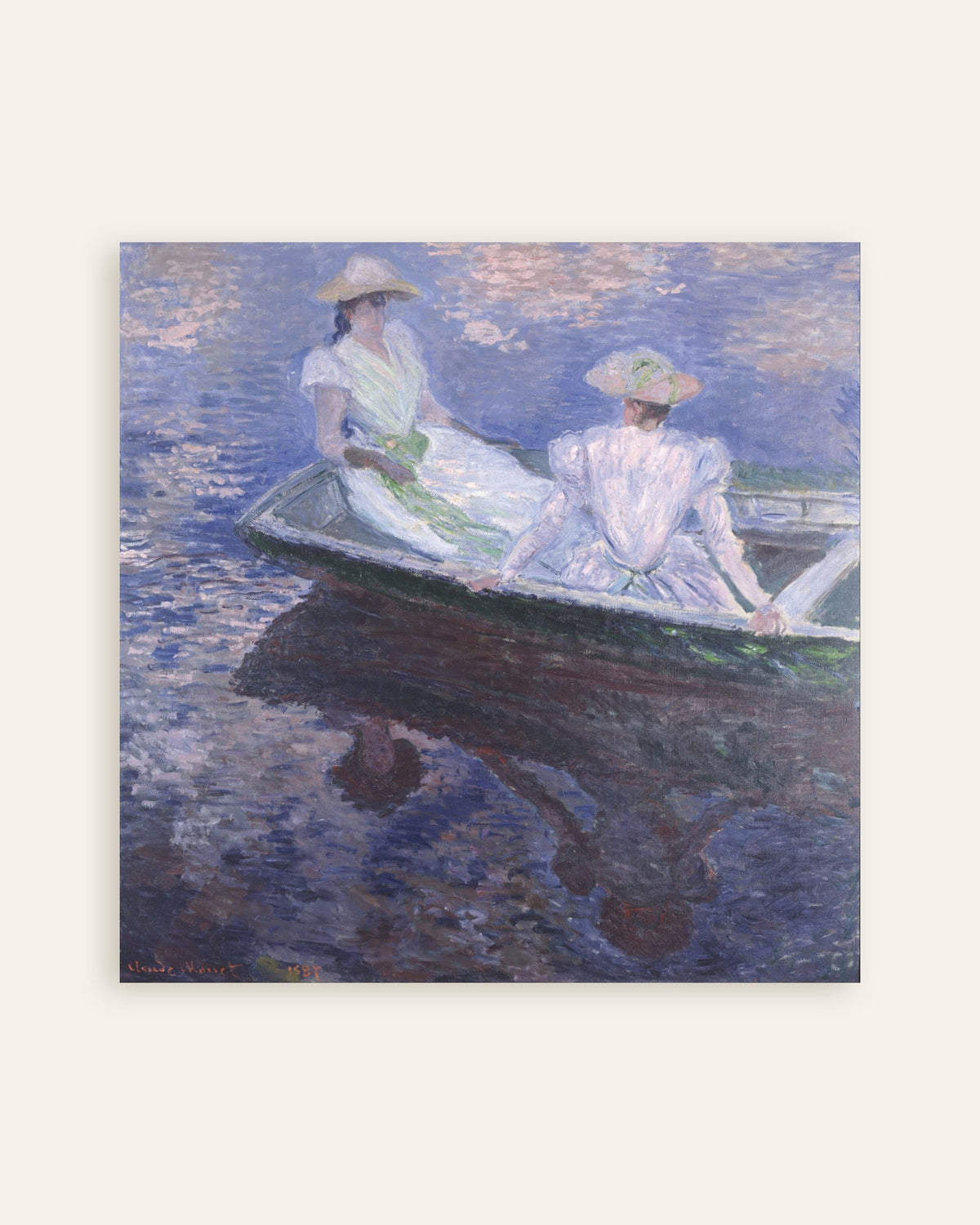 Poster Junge Mädchen im Boot (1887) von Claude Monet, Vorschaubild