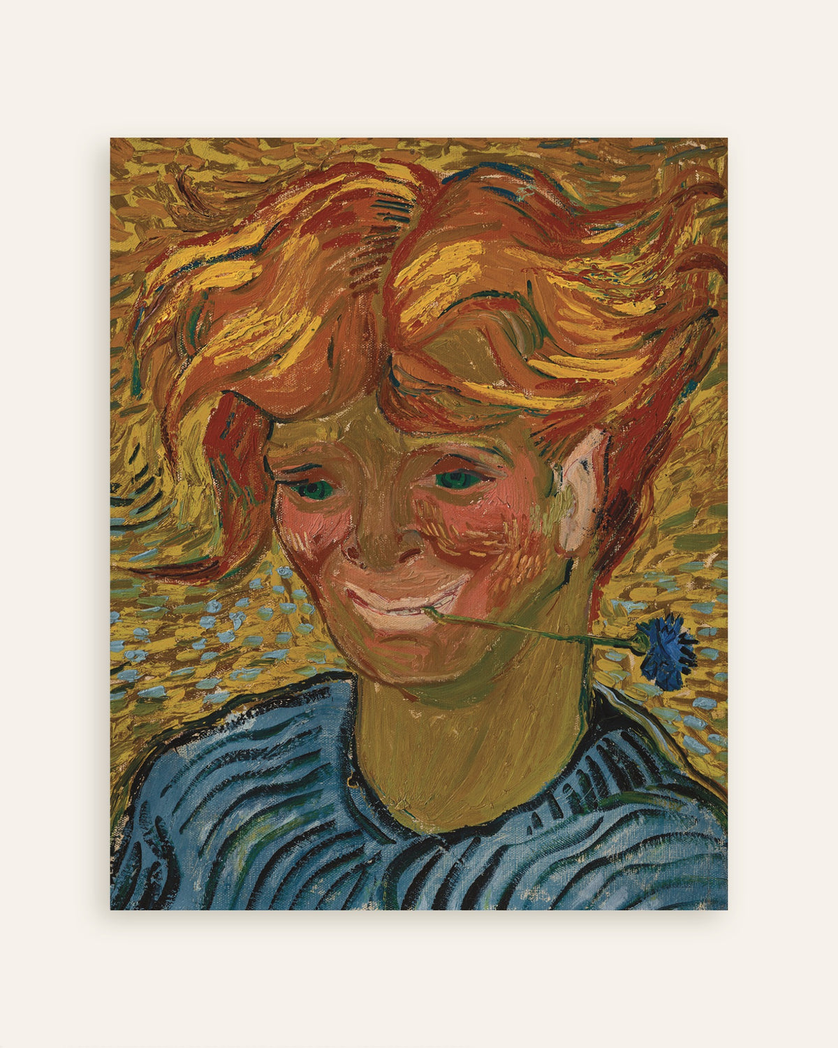 Vorschaubild eines Posters des Kunstwerks „Junger Mann mit einer Kornblume (1890) von Vincent van Gogh“
